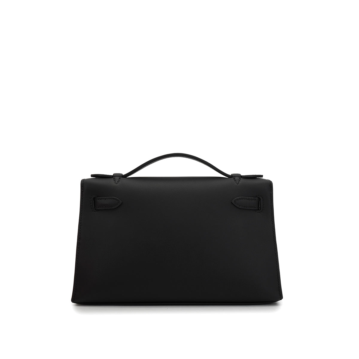 HERMES KELLY POCHETTE SELLIER BLACK VEAU SWIFT HAND BAG 2026 G STAMP PALLADIUM HARDWARE 90331394