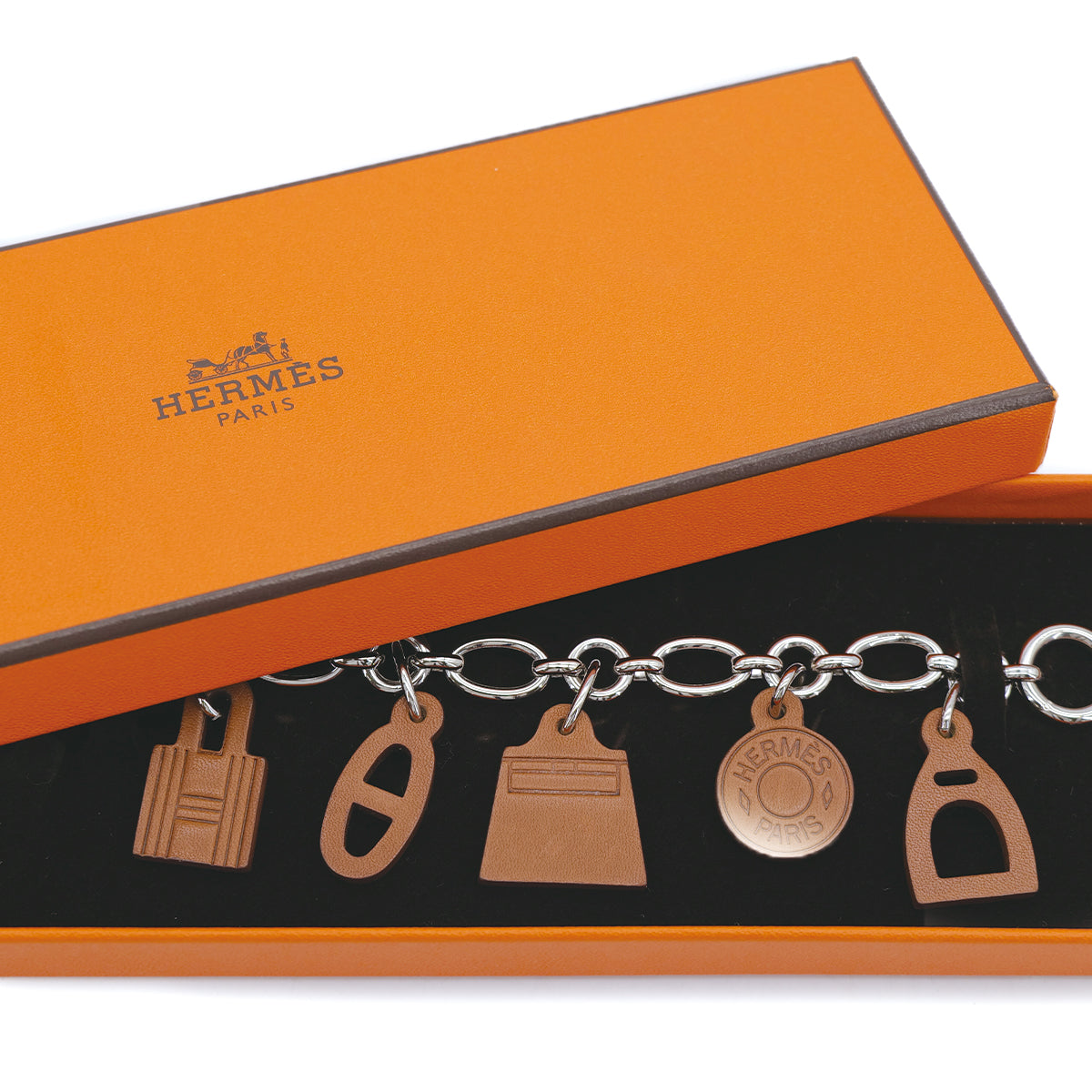 HERMES BAG CHARM AMULETTES 5 FAUVE VEAU BARENIA PALLADIUM HARDWARE 90313419