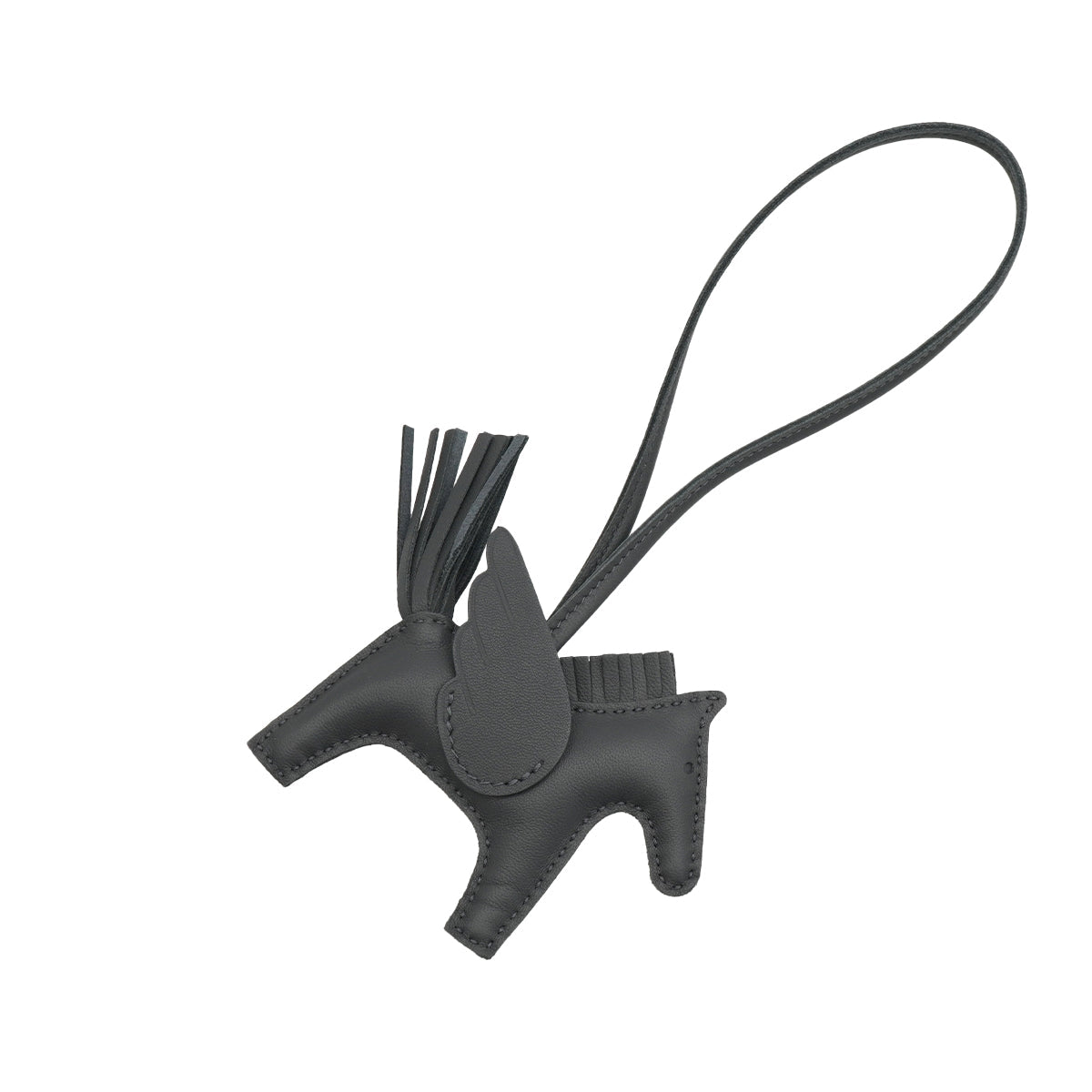 HERMES BAG CHARM RODEO PEGASUS PM ARDOISE AGNEAU MILO W STAMP 90340908