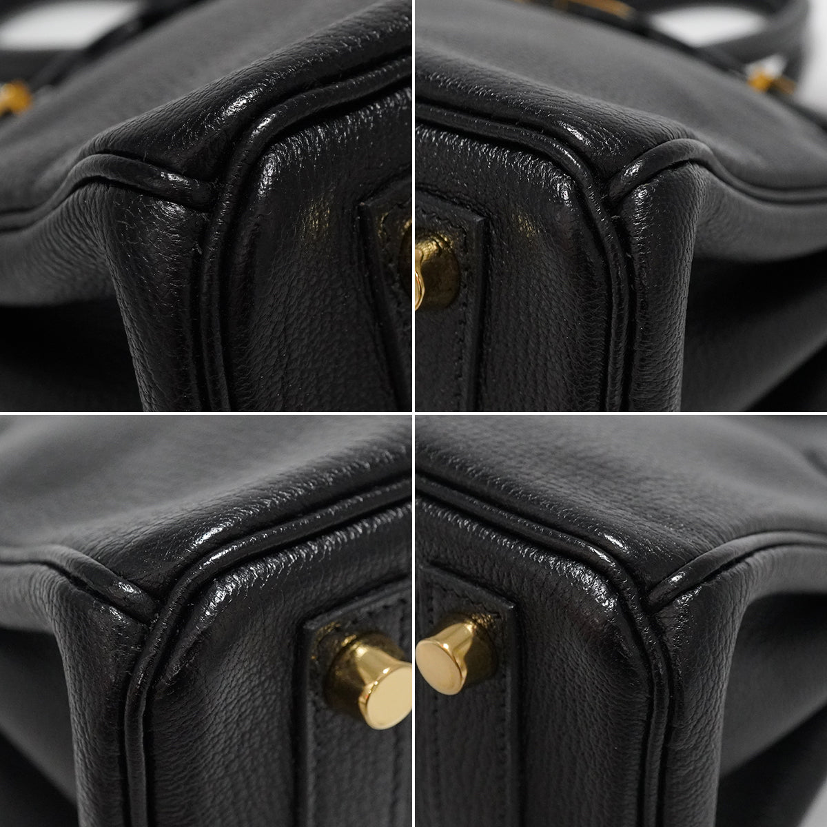 HERMES BIRKIN 25 BLACK CHEVRE HAND BAG 2010 SQUARE N GOLD HARDWARE 90340167