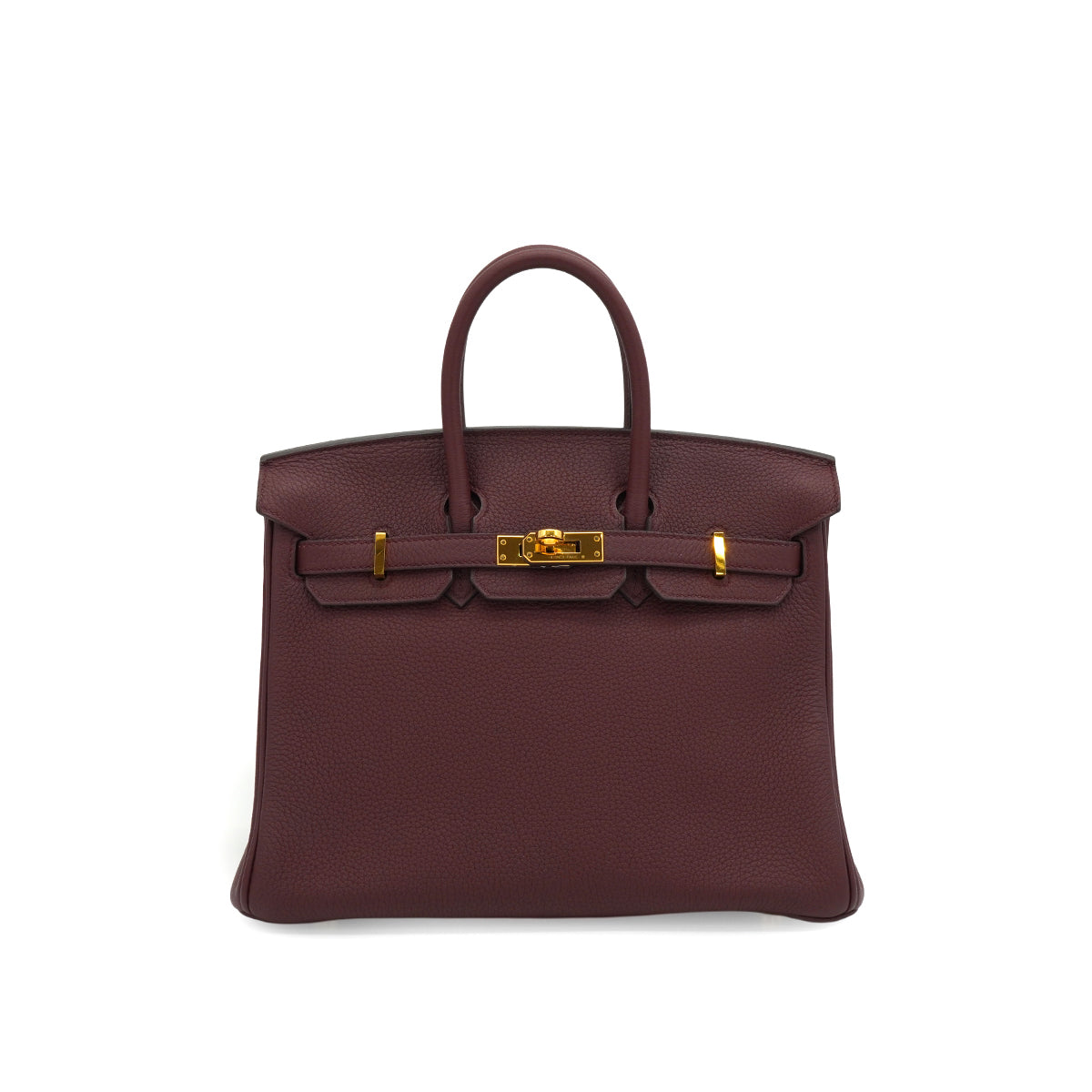 HERMES BIRKIN 25 BORDEAUX TOGO HAND BAG 2017 A STAMP GOLD HARDWARE 90332441