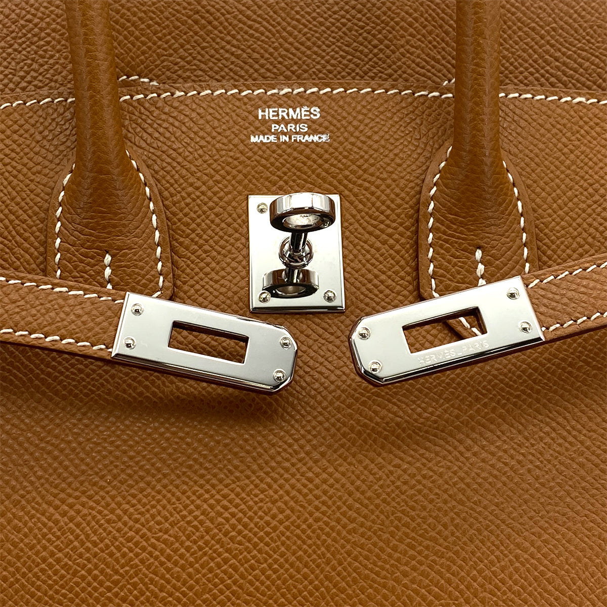 HERMES BIRKIN 25 GOLD EPSOM HAND BAG 2010 SQUARE N PALLADIUM HARDWARE 90312525