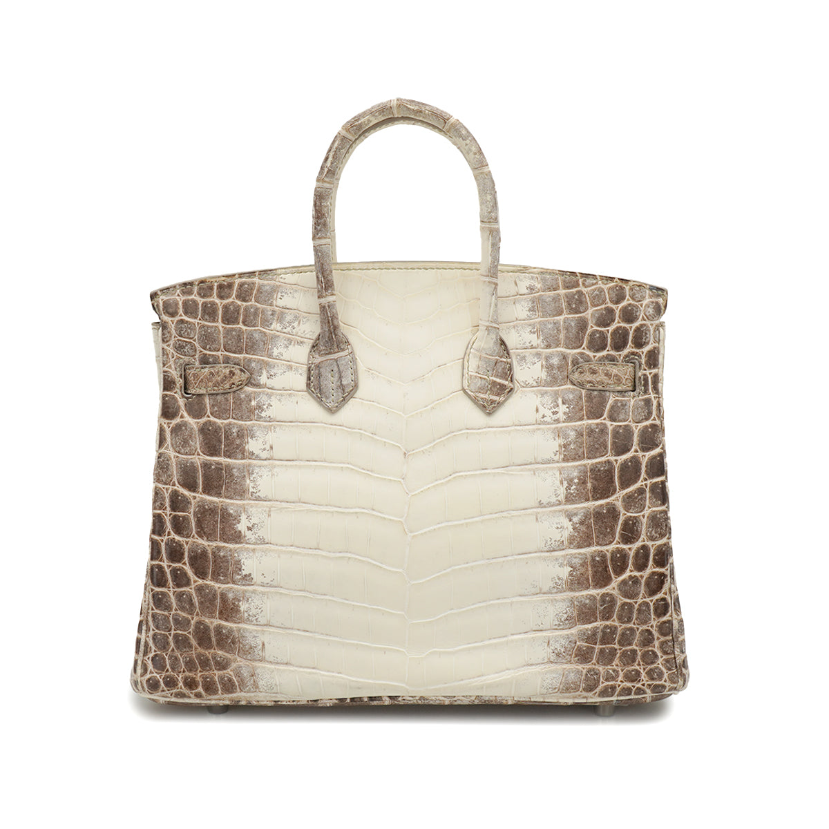 HERMES BIRKIN 25 HIMALAYA CROCODILE NILOTICUS MAT HAND BAG 2015 T STAMP PALLADIUM HARDWARE 90327986