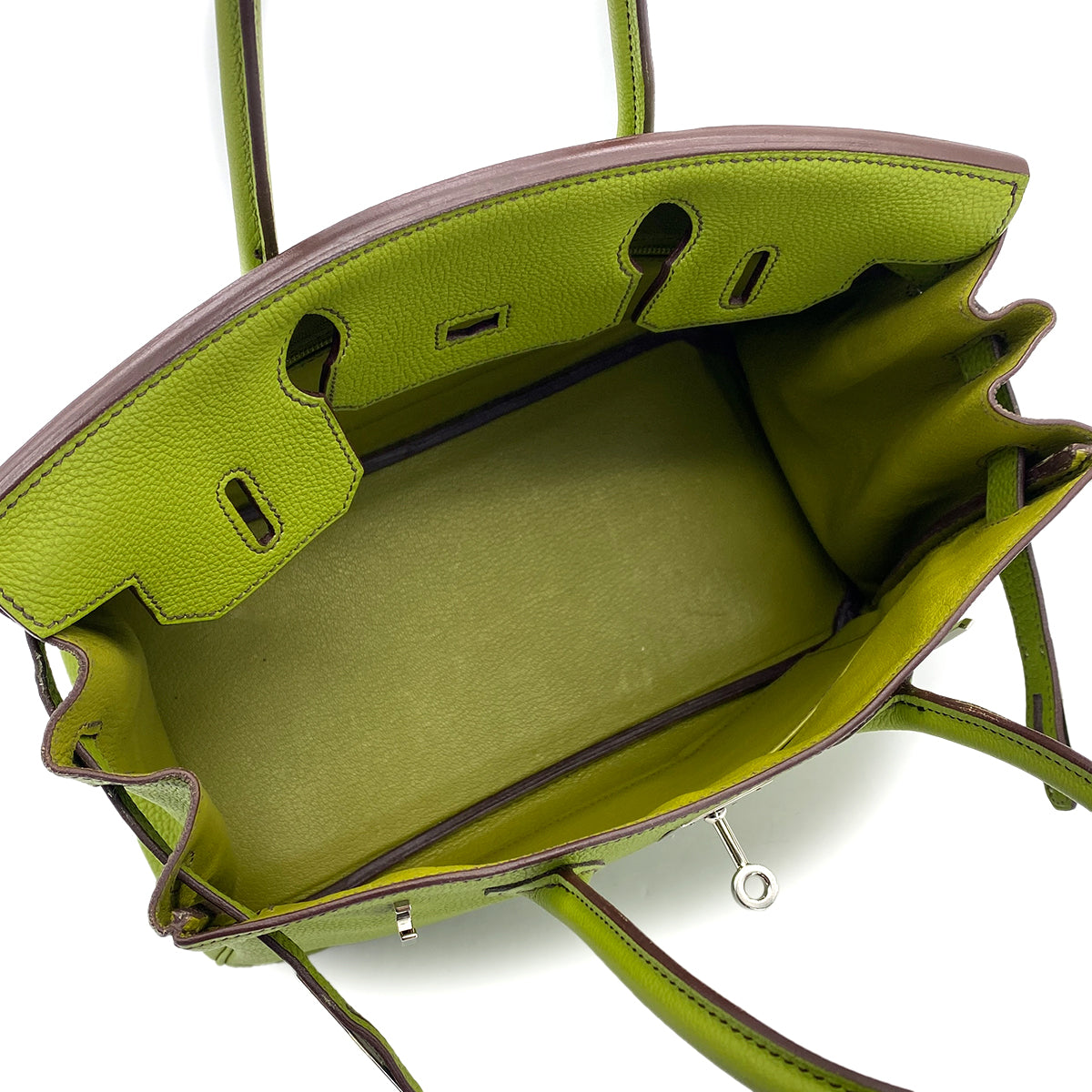 HERMES BIRKIN 30 ANIS GREEN TOGO HAND BAG 2007 SQUARE K PALLADIUM HARDWARE 90317919