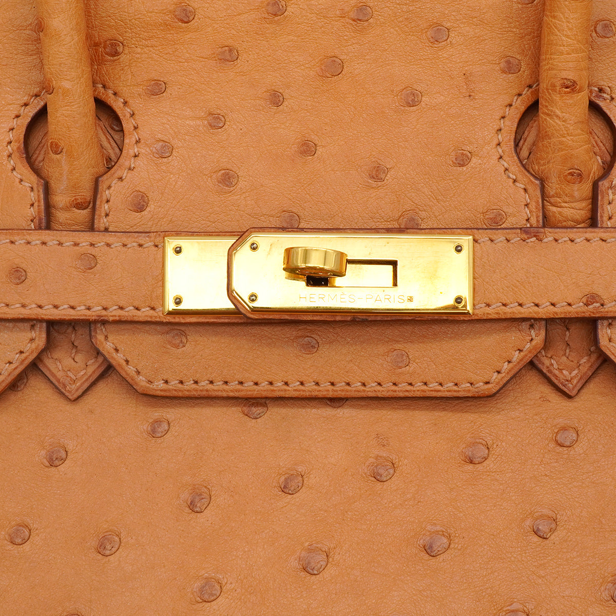 HERMES BIRKIN 30 CHESTNUT OSTRICH HAND BAG 2008 SQUARE L GOLD HARDWARE 90344566