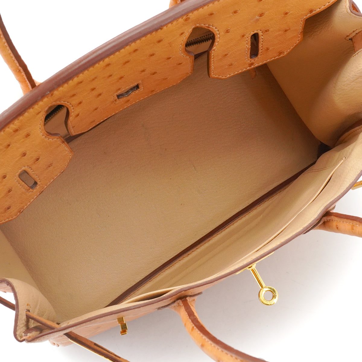 HERMES BIRKIN 30 CHESTNUT OSTRICH HAND BAG 2008 SQUARE L GOLD HARDWARE 90344566