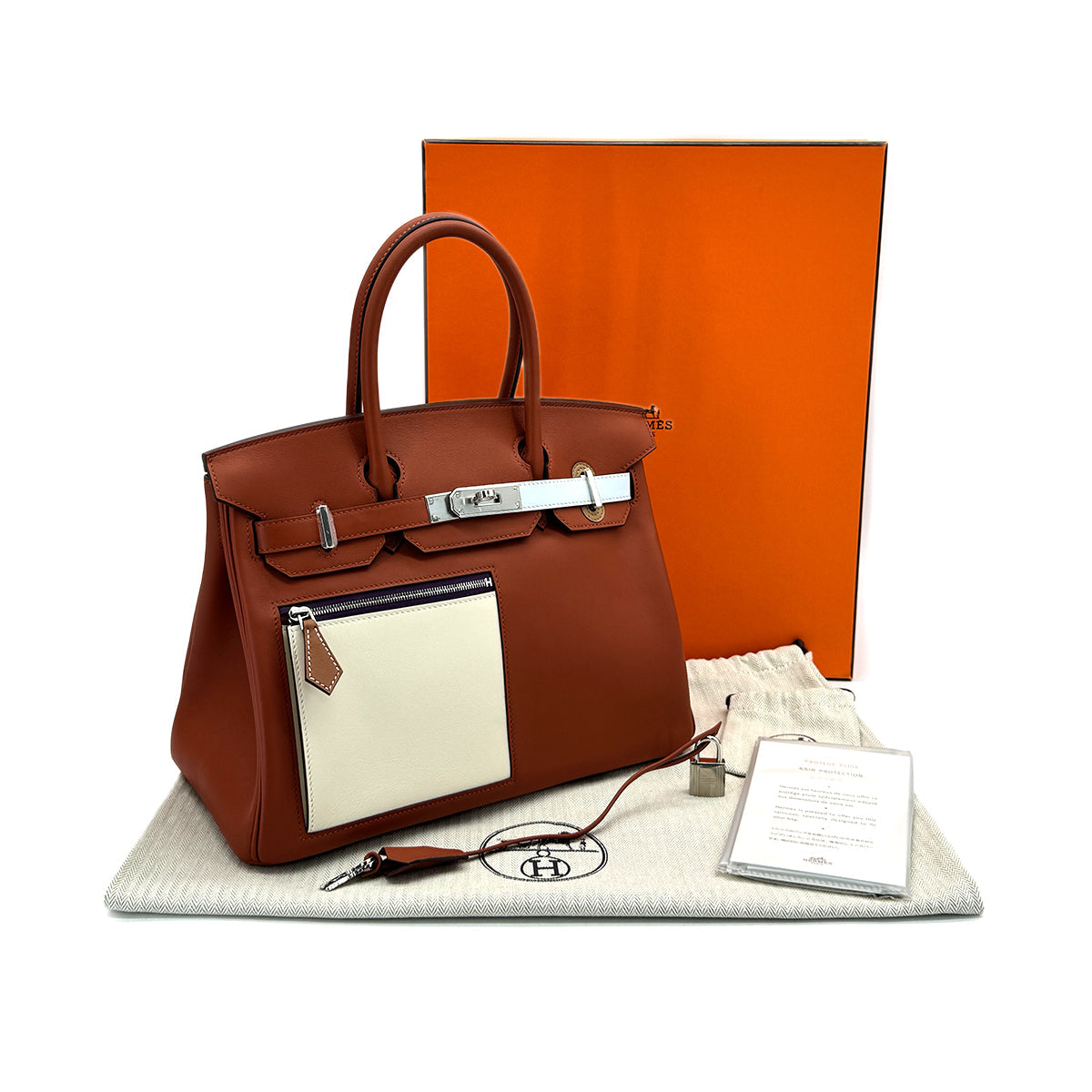 HERMES BIRKIN 30 COLORMATIC NATA BRIQUE BLUE BRUME LIME VEAU SWIFT 2022 U STAMP PALLADIUM HARDWARE 90320994