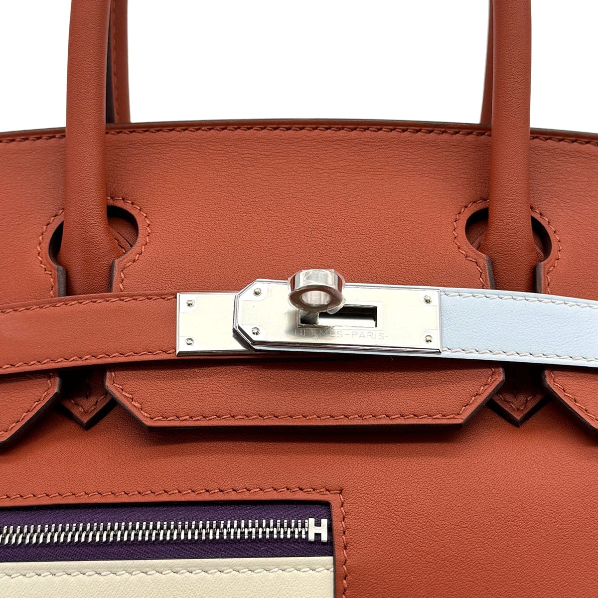 HERMES BIRKIN 30 COLORMATIC NATA BRIQUE BLUE BRUME LIME VEAU SWIFT 2022 U STAMP PALLADIUM HARDWARE 90320994