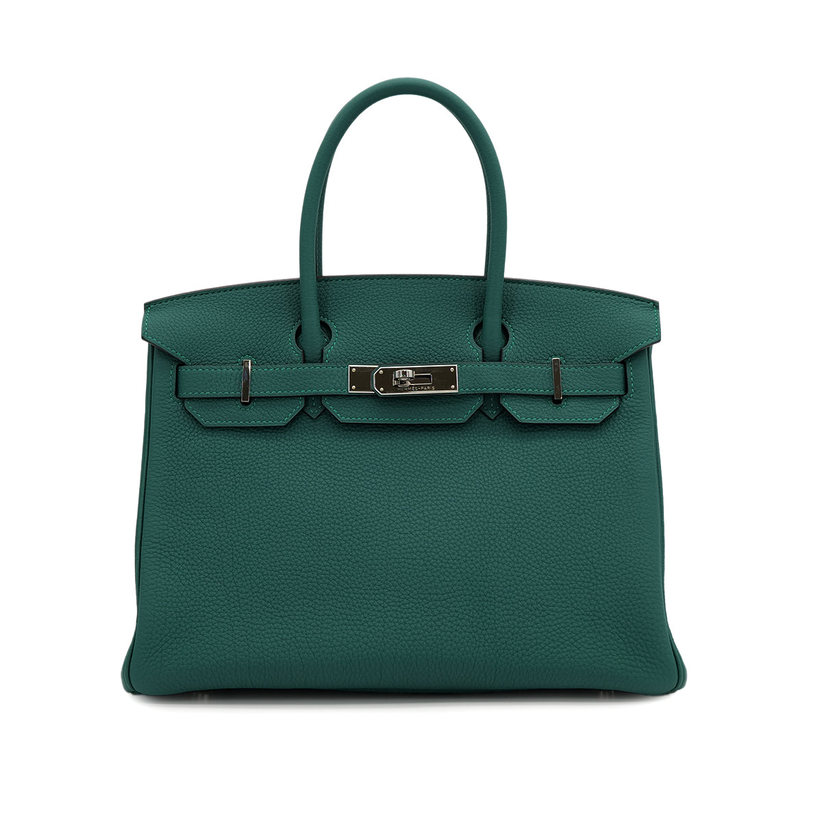 HERMES BIRKIN 30 MALACHITE TOGO HAND BAG 2013 SQUARE Q PALLADIUM HARDWARE 90313398