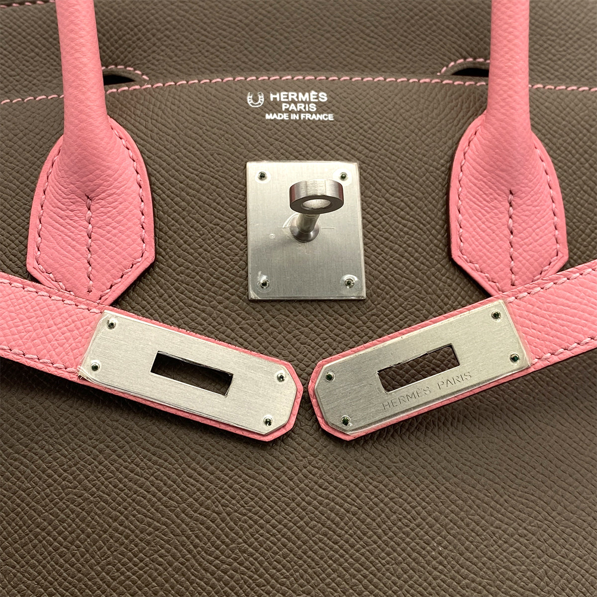 HERMES BIRKIN 30 TAUPE ROSE CONFETTI VEAU EPSOM HAND BAG 2014 SQUARE R MATT HARDWARE SPO 90317722