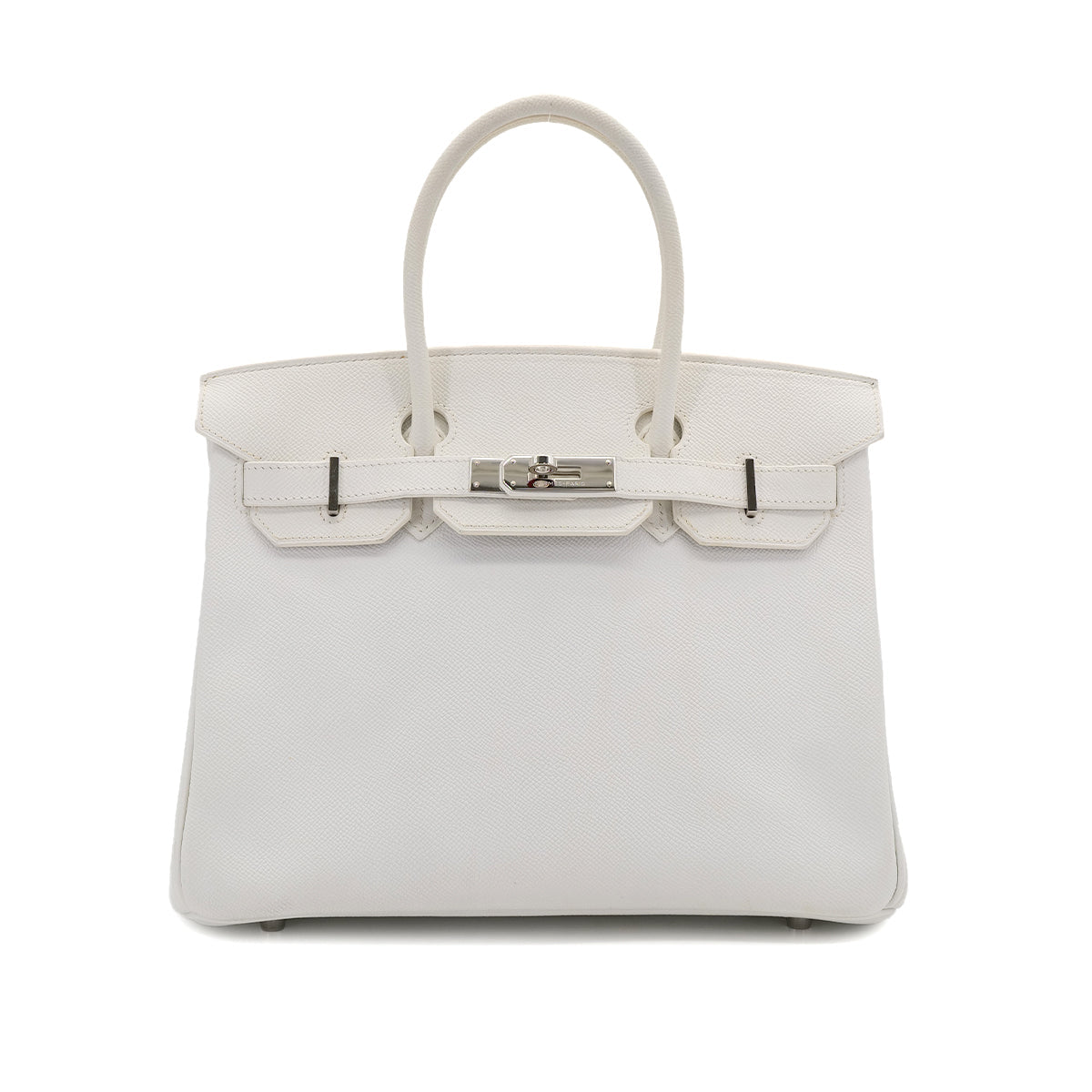 HERMES BIRKIN 30 WHITE EPSOM HAND BAG 2009 SQUARE M PALLADIUM HARDWARE 90312934