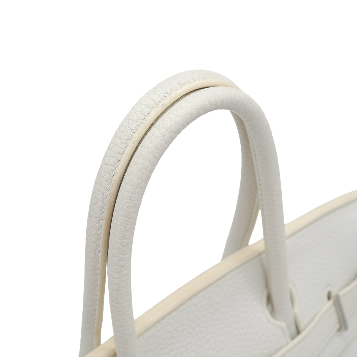HERMES BIRKIN 30 WHITE TAURILLON CLEMENCE HAND BAG 2007 SQUARE K STAMP PALLADIUM HARDWARE 90331000