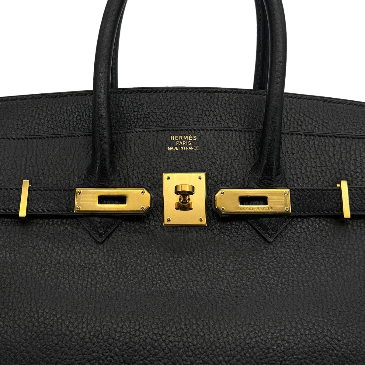 HERMES BIRKIN 35 BLACK ARDENNES HAND BAG 1996 CIRCLE Z GOLD HARDWARE 90325345