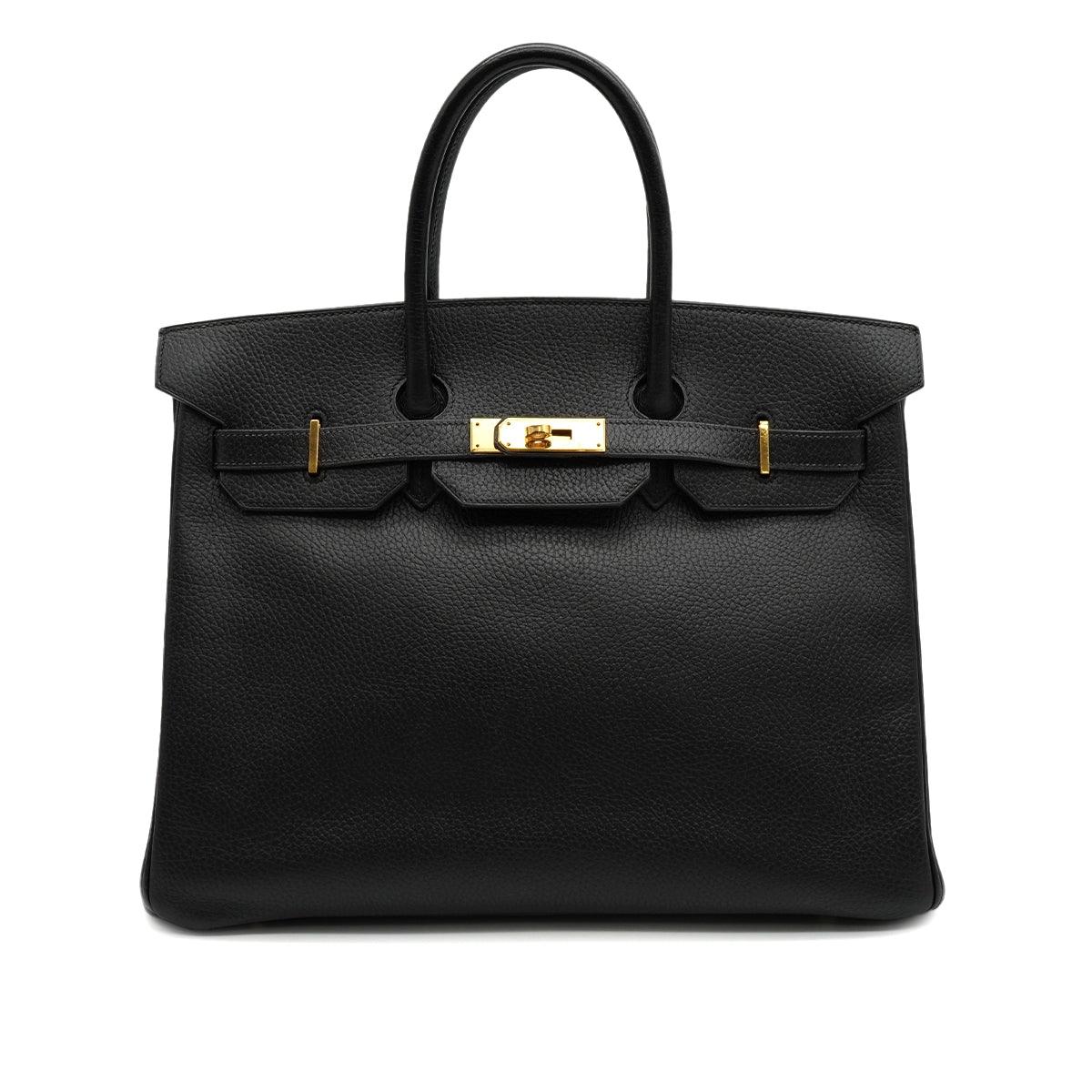 HERMES BIRKIN 35 BLACK ARDENNES HAND BAG 1996 CIRCLE Z GOLD HARDWARE 90334499