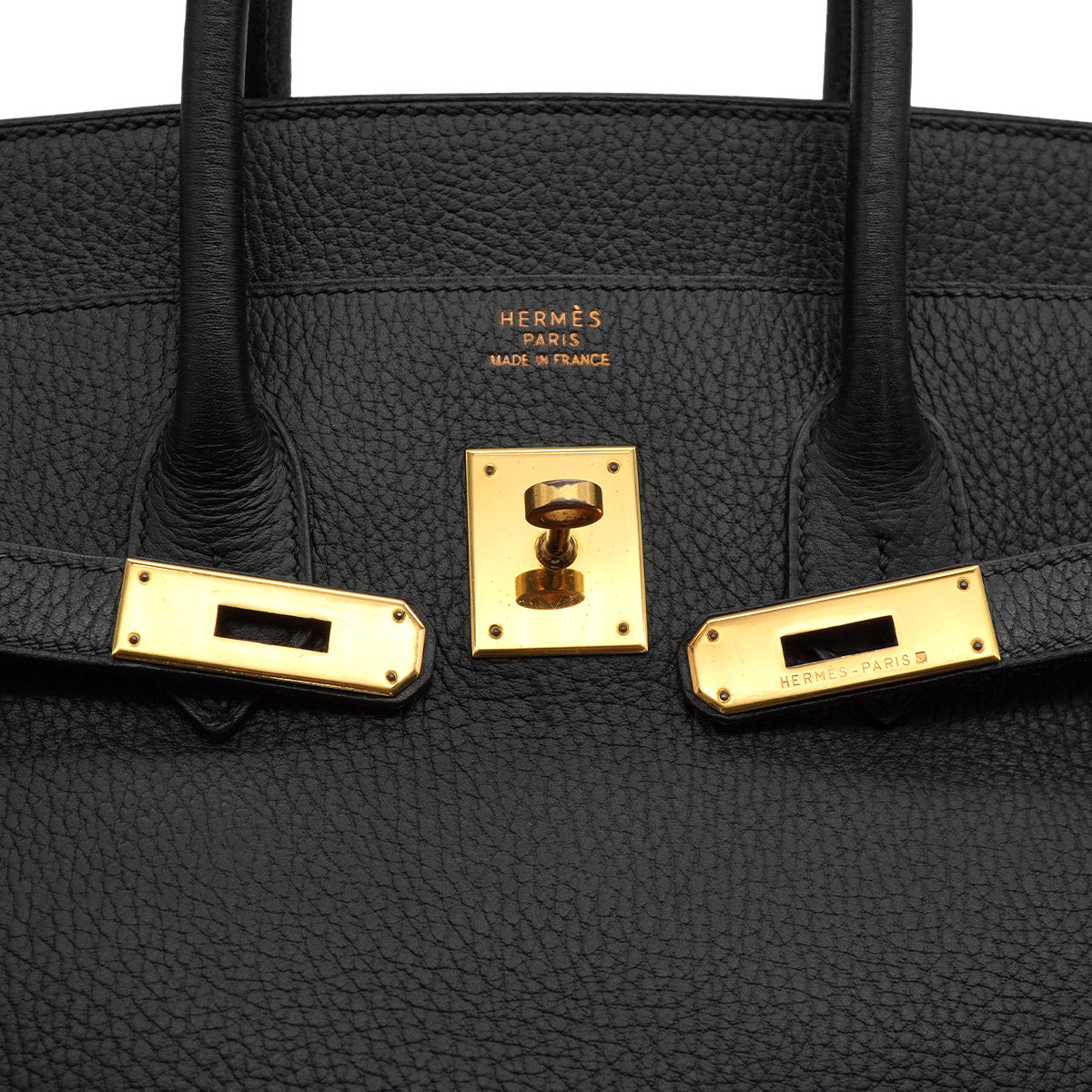 HERMES BIRKIN 35 BLACK ARDENNES HAND BAG 1996 CIRCLE Z GOLD HARDWARE 90334499
