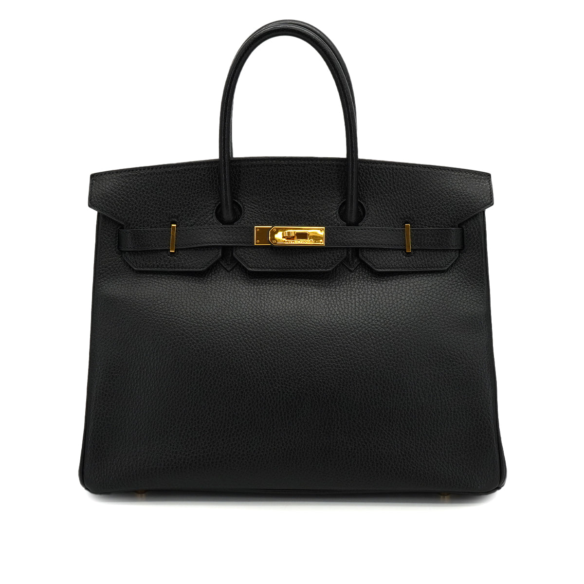HERMES BIRKIN 35 BLACK ARDENNES HAND BAG 1997 SQUARE A GOLD HARDWARE 90334130