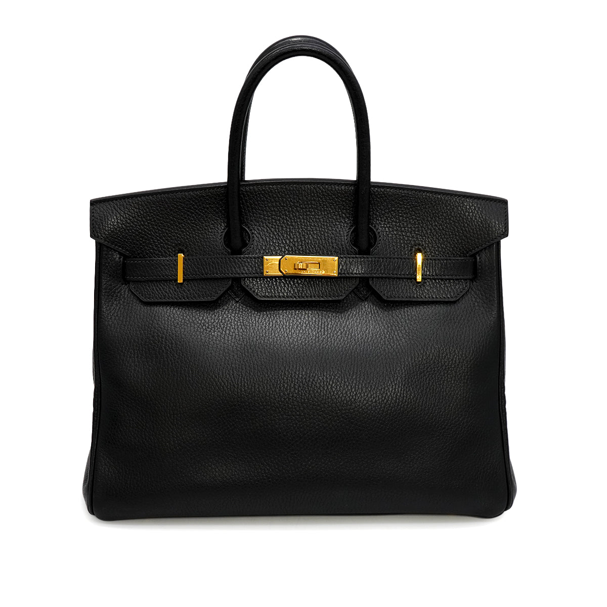 HERMES BIRKIN 35 BLACK ARDENNES HAND BAG 1997 SQUARE A GOLD HARDWARE 90345057