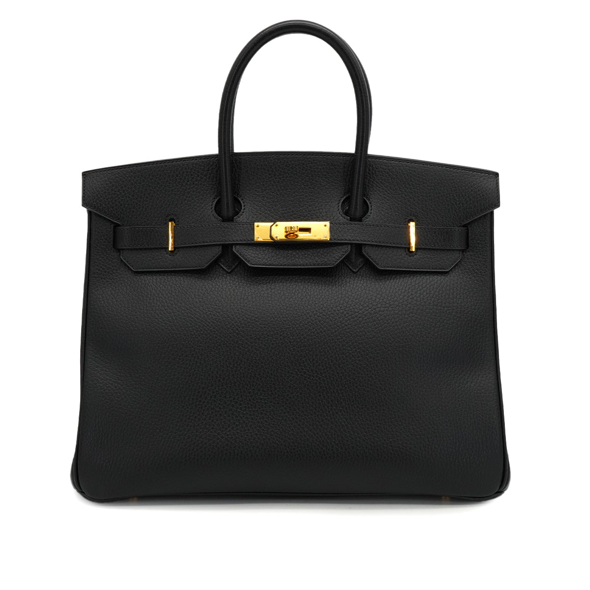 HERMES BIRKIN 35 BLACK ARDENNES HAND BAG 2000 SQUARE D GOLD HARDWARE 90334135