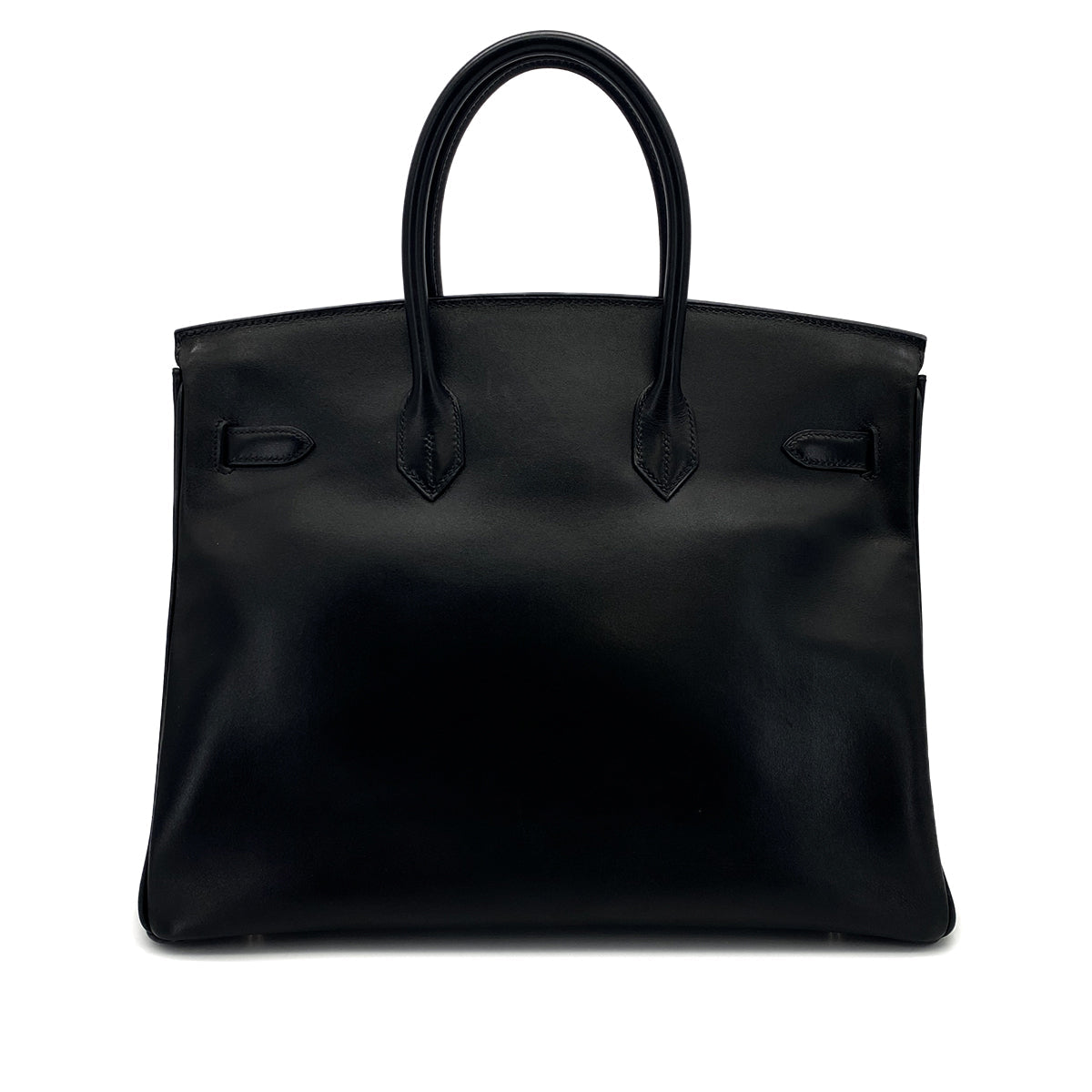 HERMES BIRKIN 35 BLACK BOXCALF HAND BAG 2002 SQUARE F PALLADIUM HARDWARE 90323080