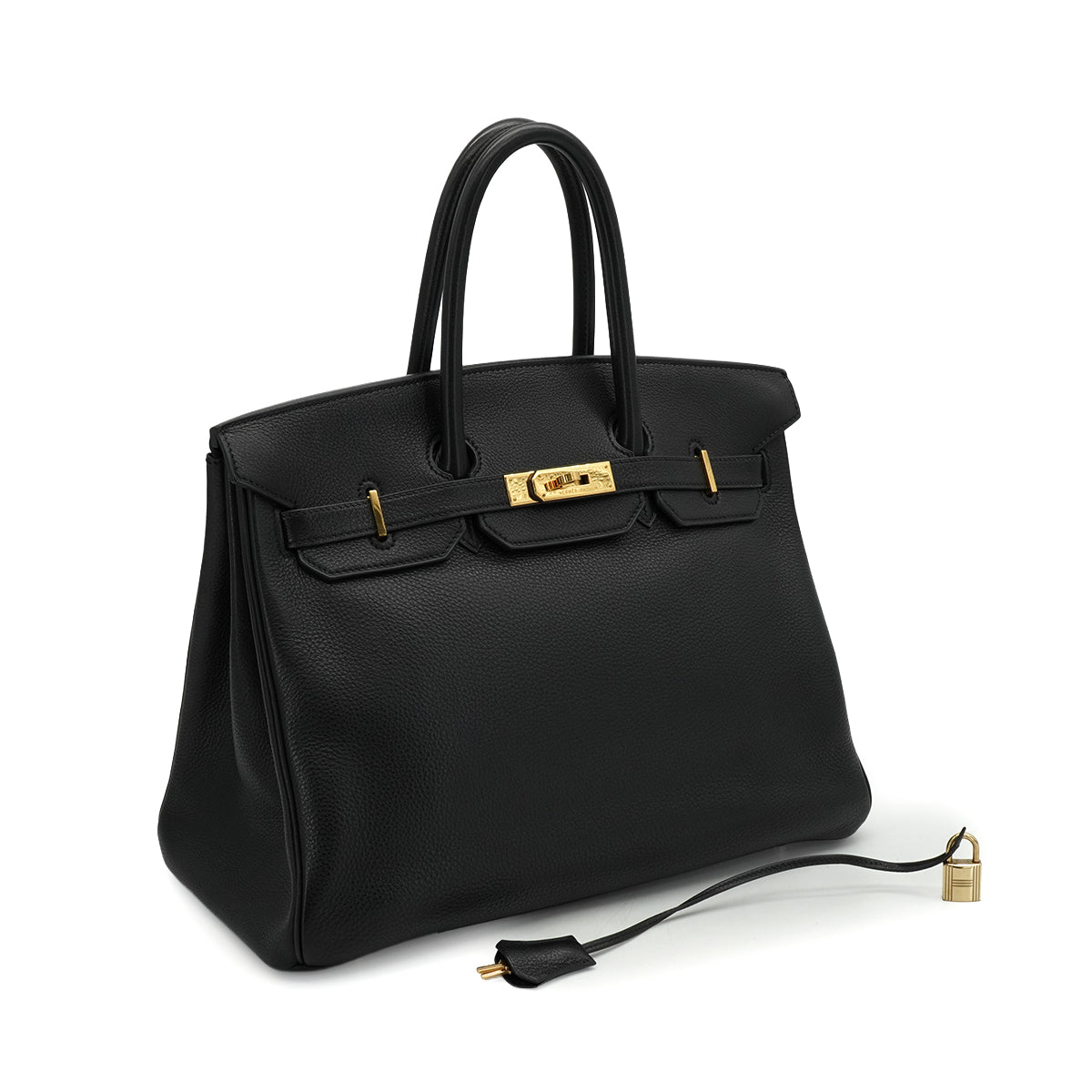 HERMES BIRKIN 35 BLACK TOGO HAND BAG 1998 SQUARE B GOLD HARDWARE 90339940