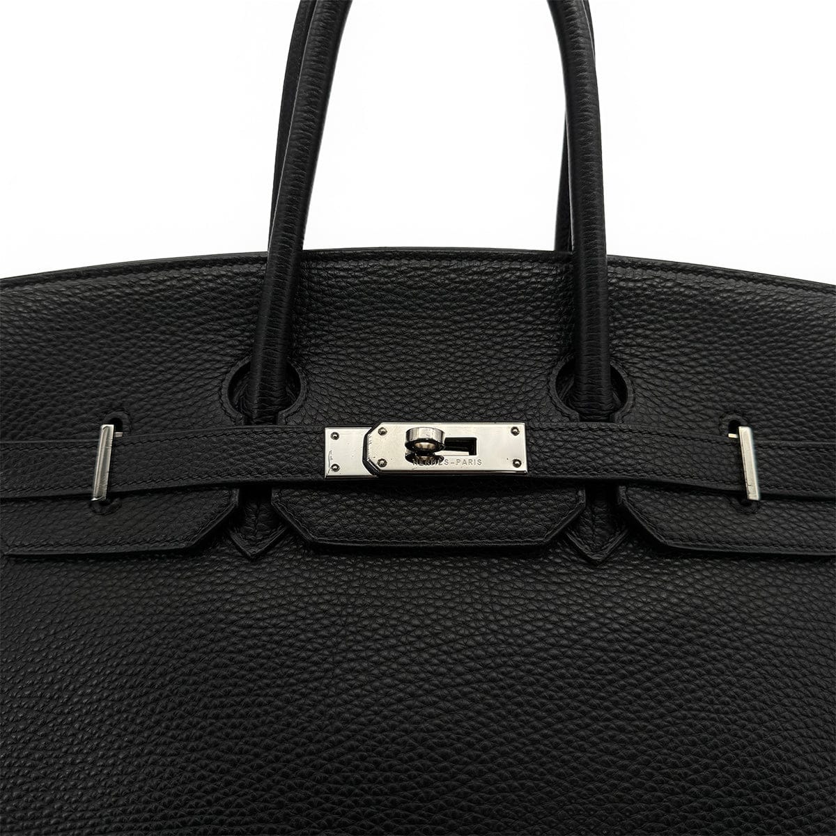 HERMES BIRKIN 35 BLACK TOGO HAND BAG 2004 SQUARE H PALLADIUM HARDWARE 90318620