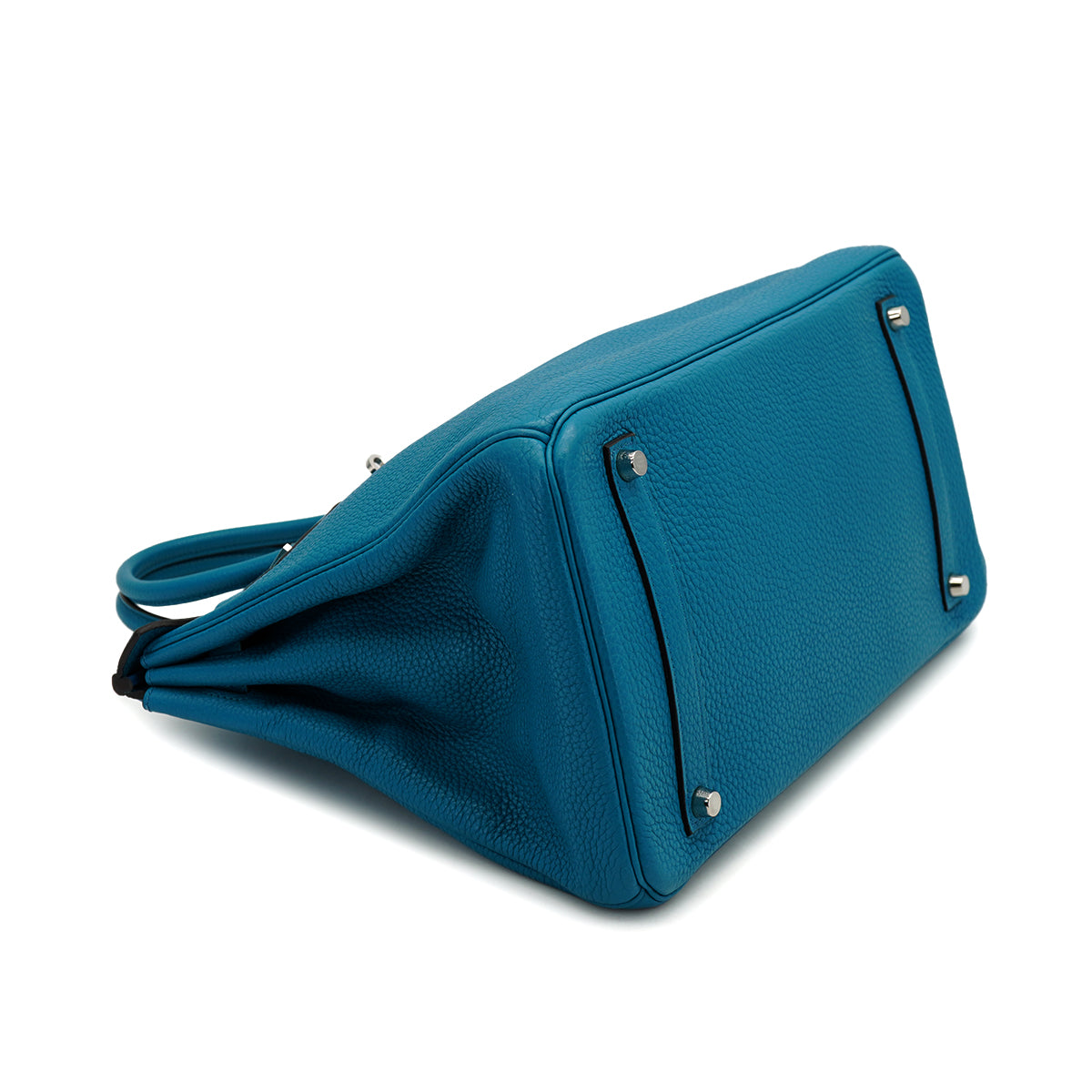 HERMES BIRKIN 35 BLUE IZMIR TAURILLON CLEMENCE HAND BAG 2013 SQUARE Q PALLADIUM HARDWARE 90328469