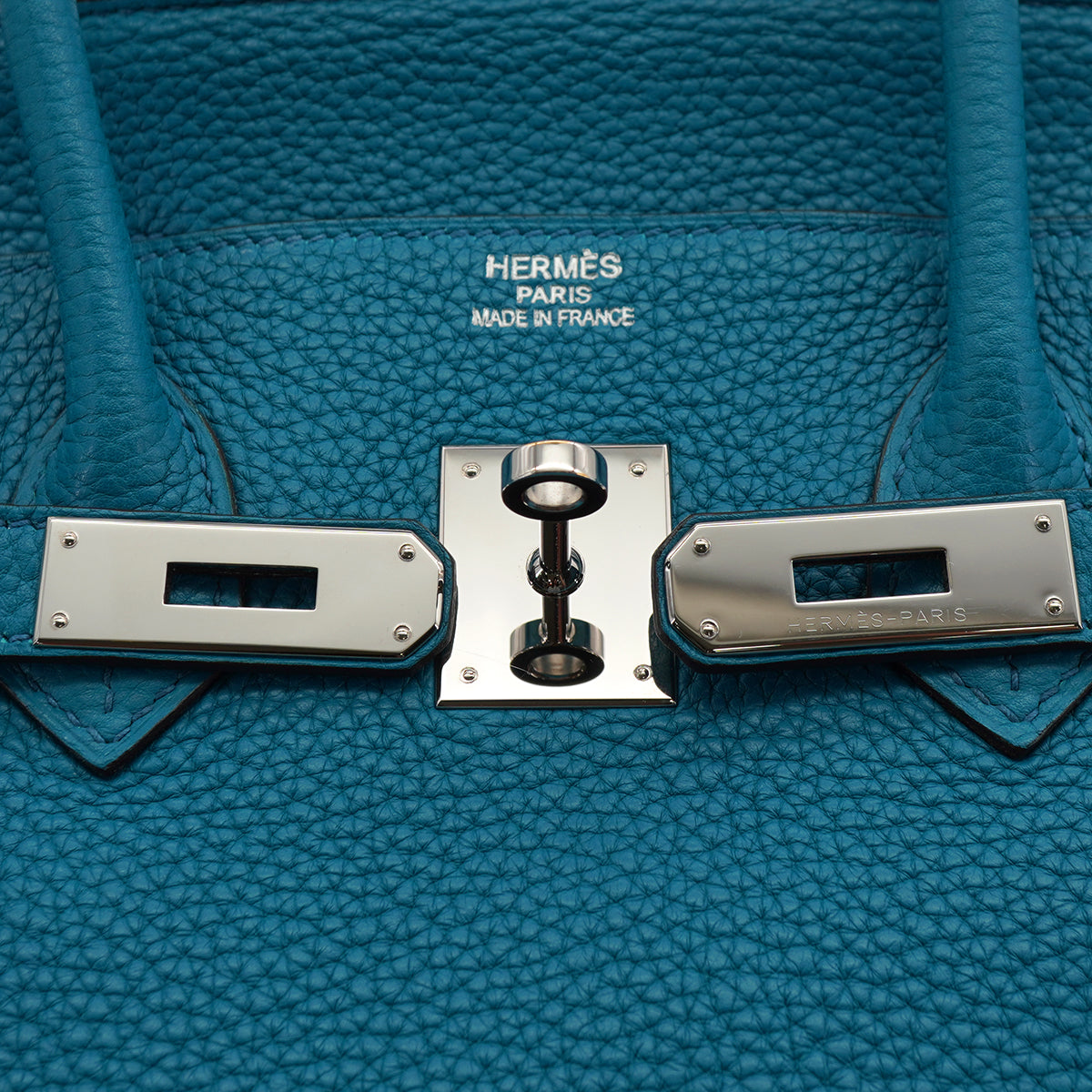 HERMES BIRKIN 35 BLUE IZMIR TAURILLON CLEMENCE HAND BAG 2013 SQUARE Q PALLADIUM HARDWARE 90328469