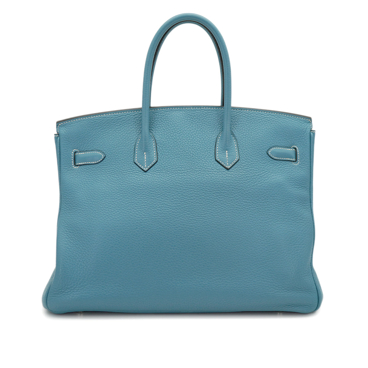 HERMES BIRKIN 35 BLUE JEAN TAURILLON CLEMENCE HAND BAG 2010 SQUARE N PALLADIUM HARDWARE 90331806