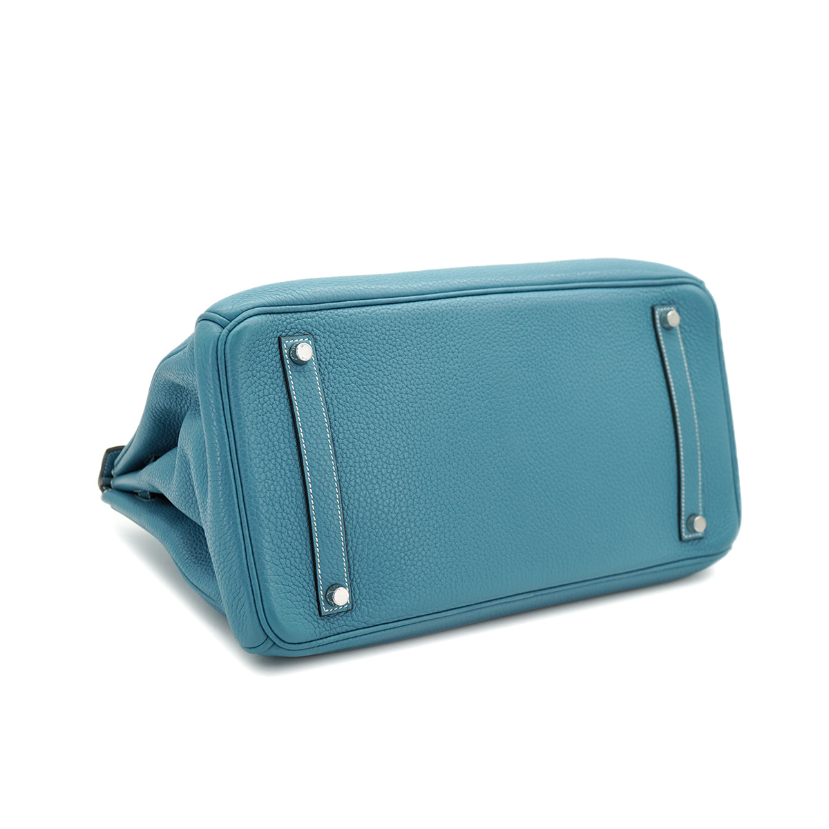 HERMES BIRKIN 35 BLUE JEAN TAURILLON CLEMENCE HAND BAG 2010 SQUARE N PALLADIUM HARDWARE 90331806