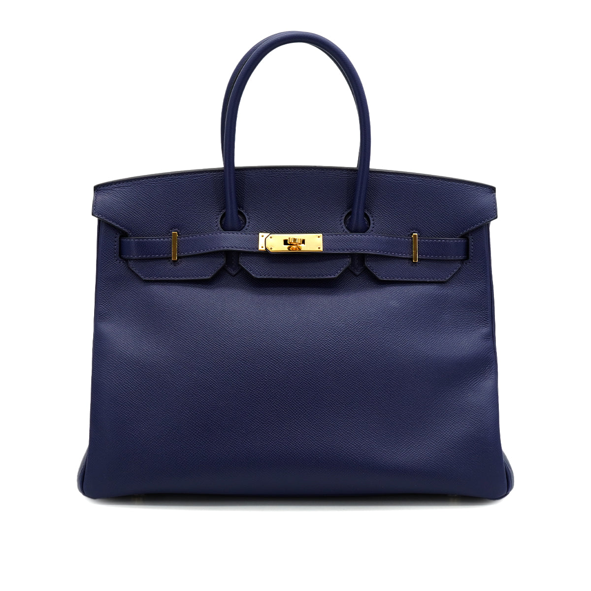 HERMES BIRKIN 35 BLUE SAPHIR VEAU EPSOM HAND BAG 2016 X STAMP GOLD HARDWARE 90331659