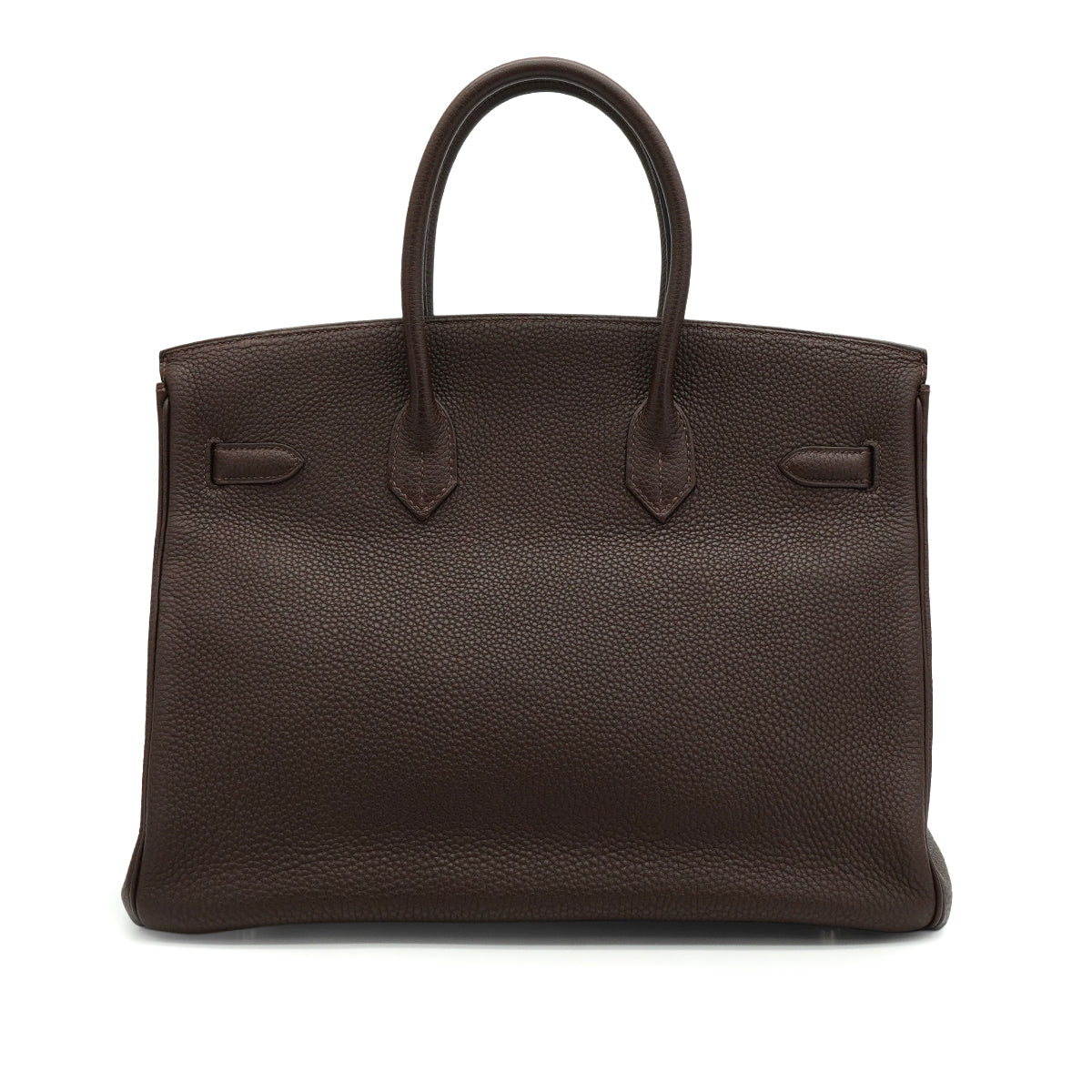 HERMES BIRKIN 35 CHOCOLAT TOGO HAND BAG 2005 SQUARE I PALLADIUM HARDWARE 90342563