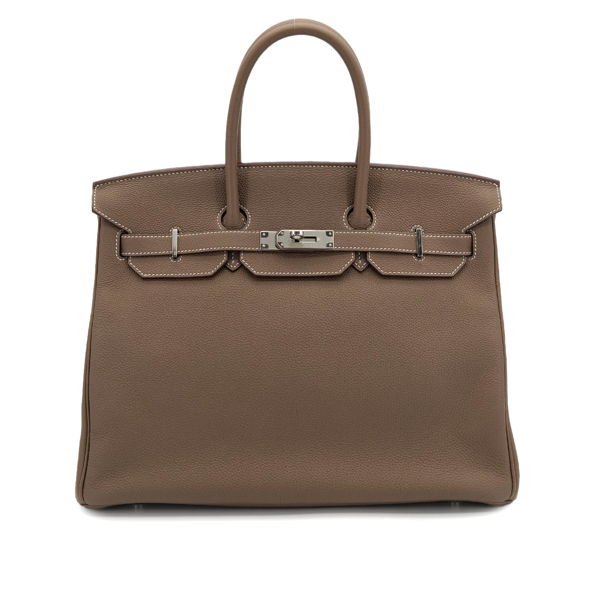 HERMES BIRKIN 35 ETOUPE TOGO HAND BAG 2014 SQUARE R PALLADIUM HARDWARE 90314375