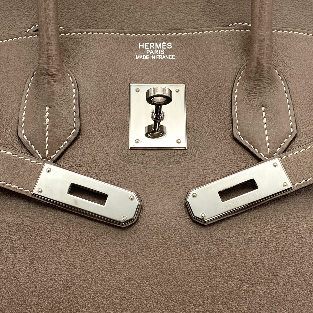 HERMES BIRKIN 35 ETOUPE VEAU GULLIVER HAND BAG 2007 SQUARE K PALLADIUM HARDWARE 90319921