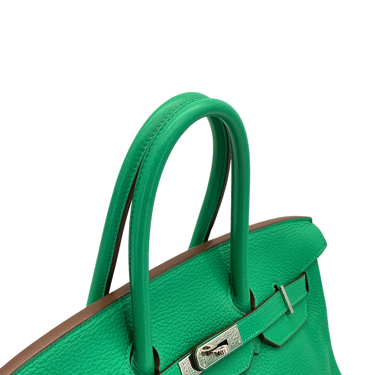 HERMES BIRKIN 35 MENTHE TAURILLON CLEMENCE HAND BAG 2012 SQUARE P PALLADIUM HARDWARE 90324743