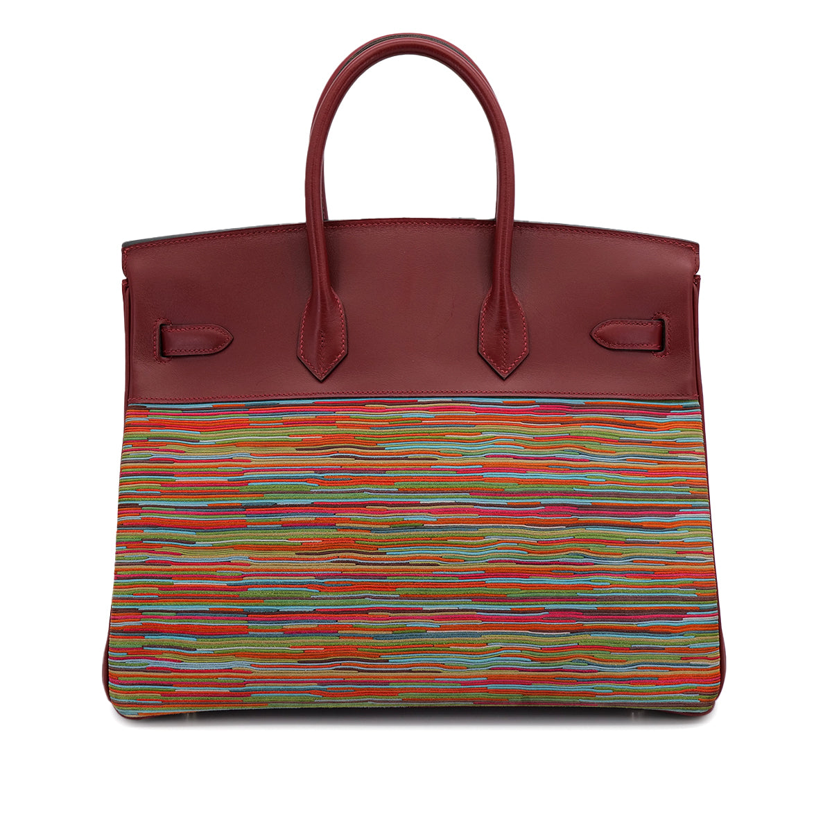 HERMES BIRKIN 35 ROUGE H BOX CALF VIBRATO HAND BAG 2006 SQUARE J PALLADIUM HARDWARE 90314312