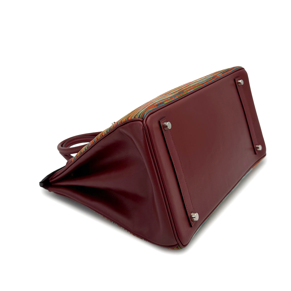 HERMES BIRKIN 35 ROUGE H BOX CALF VIBRATO HAND BAG 2006 SQUARE J PALLADIUM HARDWARE 90314312