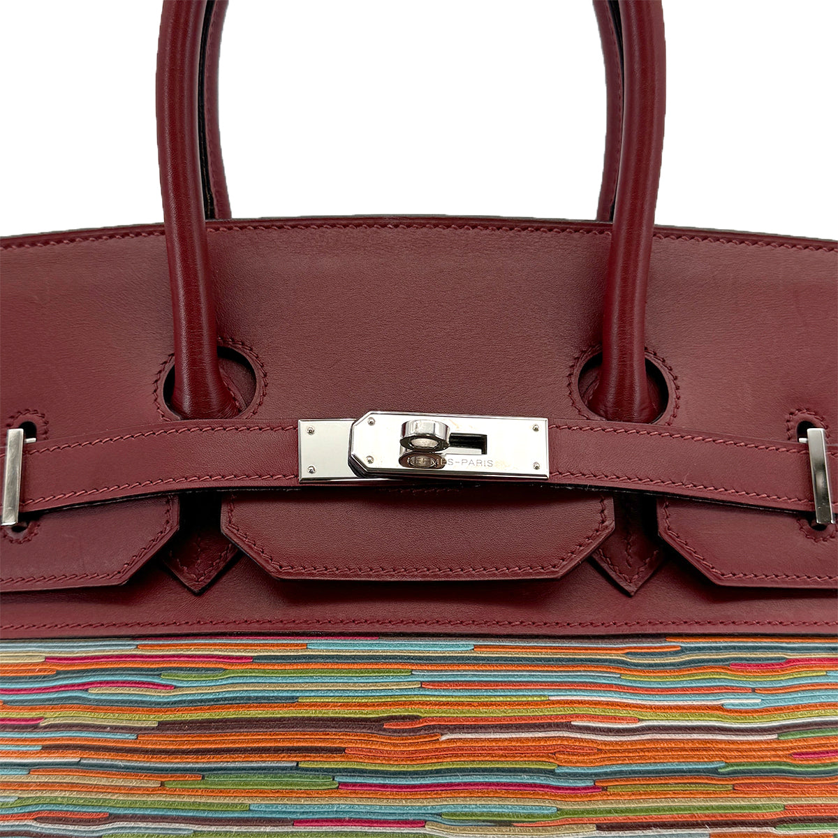 HERMES BIRKIN 35 ROUGE H BOX CALF VIBRATO HAND BAG 2006 SQUARE J PALLADIUM HARDWARE 90314312