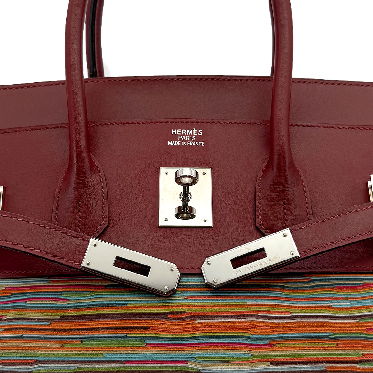HERMES BIRKIN 35 ROUGE H BOX CALF VIBRATO HAND BAG 2006 SQUARE J PALLADIUM HARDWARE 90314312