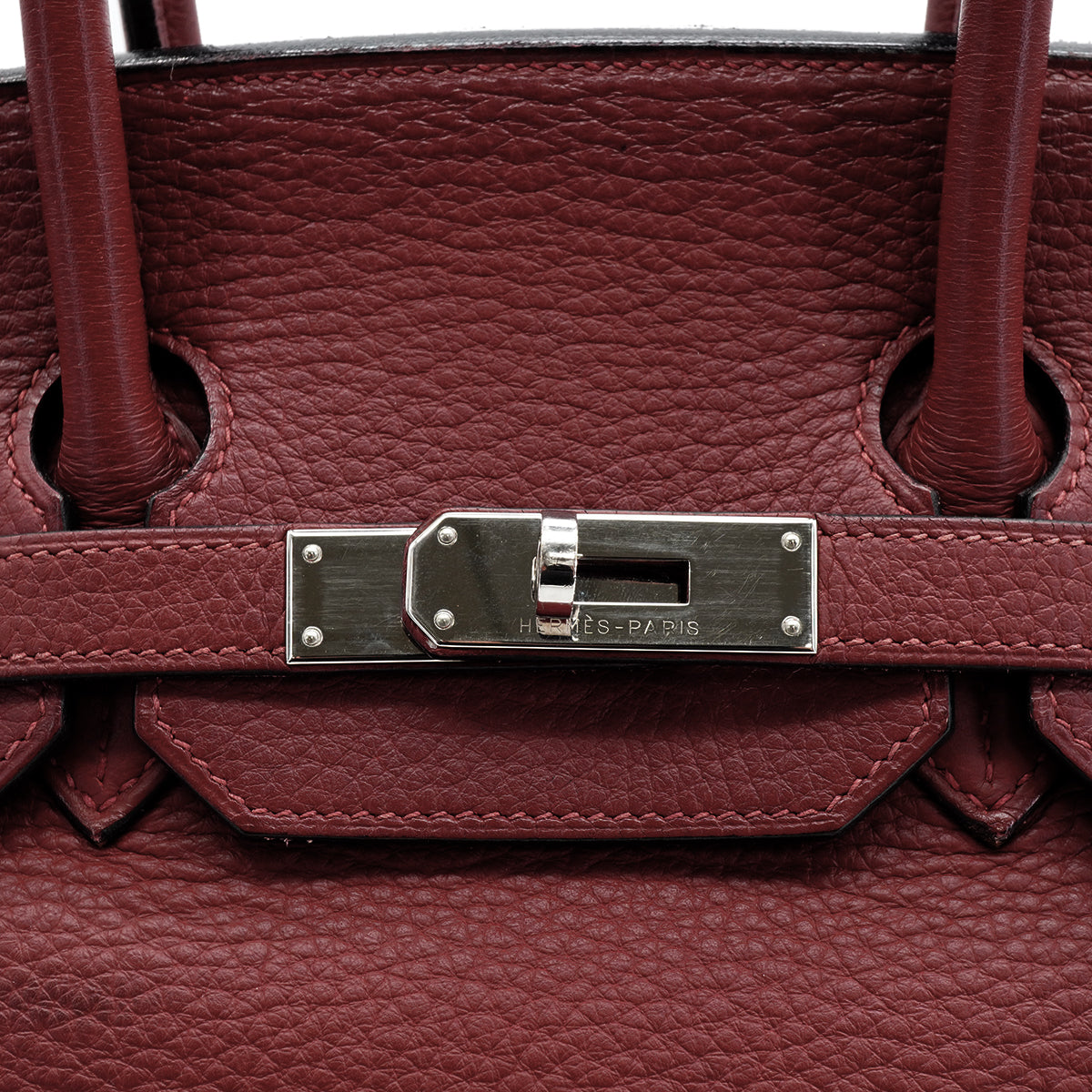 HERMES BIRKIN 35 ROUGE H TAURILLON CLEMENCE HAND BAG 2005 SQUARE I PALLADIUM HARDWARE 90342565