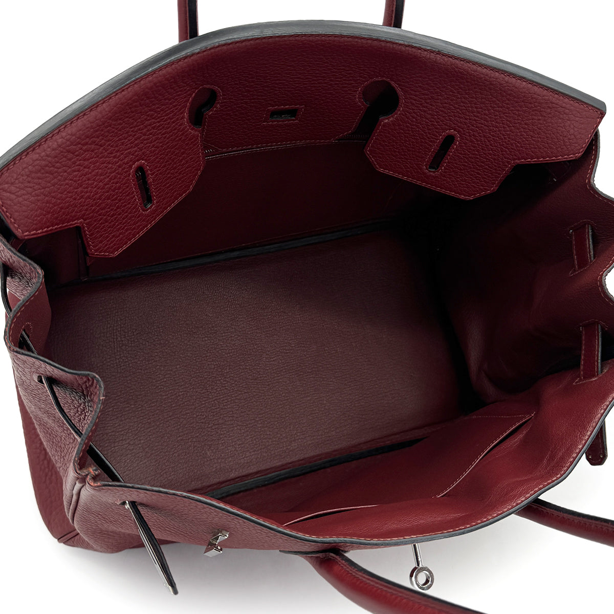 HERMES BIRKIN 35 ROUGE H TAURILLON CLEMENCE HAND BAG 2008 SQUARE L PALLADIUM HARDWARE 90322020