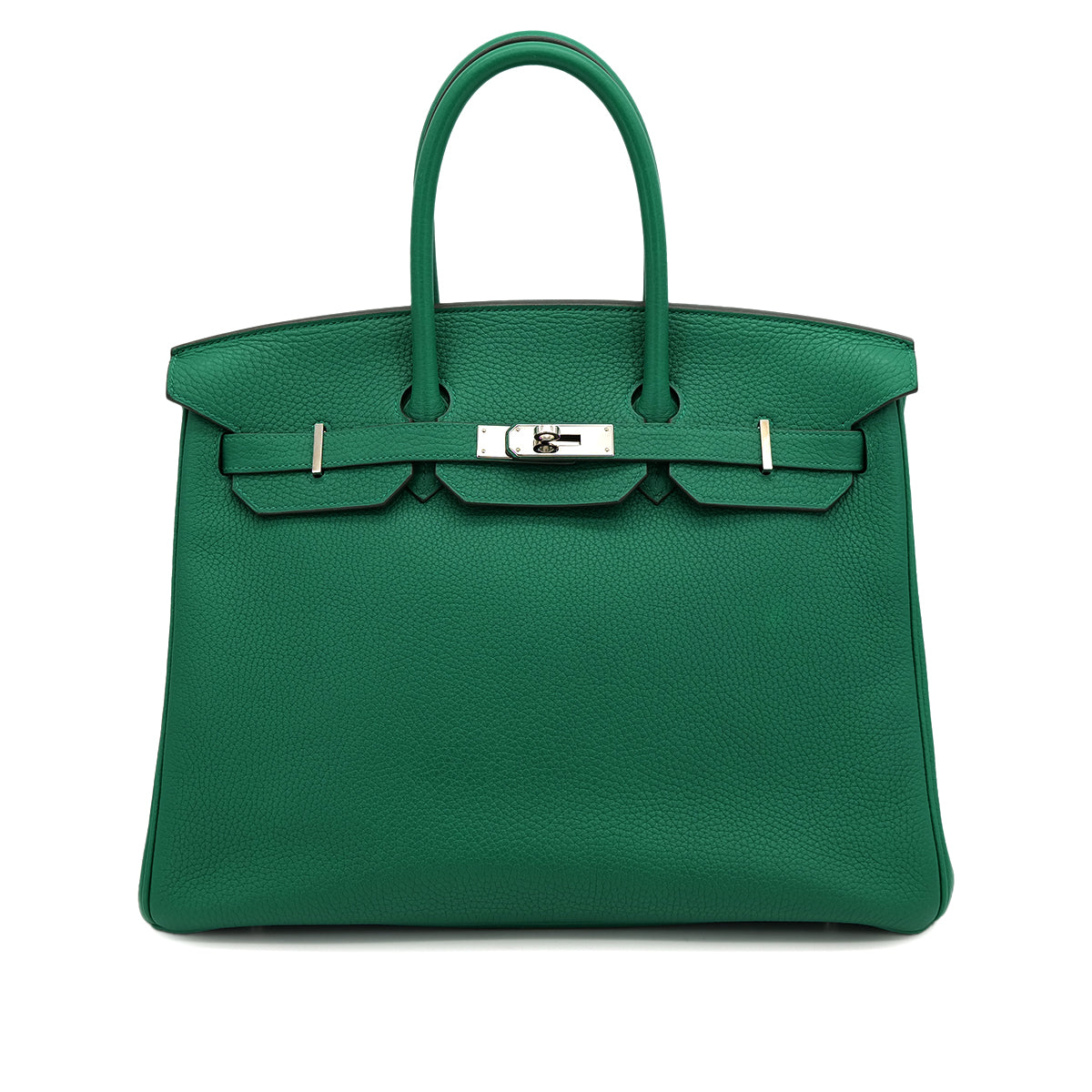 HERMES BIRKIN 35 VERSO VERT VERTIGO VERT FONCE TAURILLON CLEMENCE HAND BAG 2017 A STAMP PALLADIUM HARDWARE 90324745