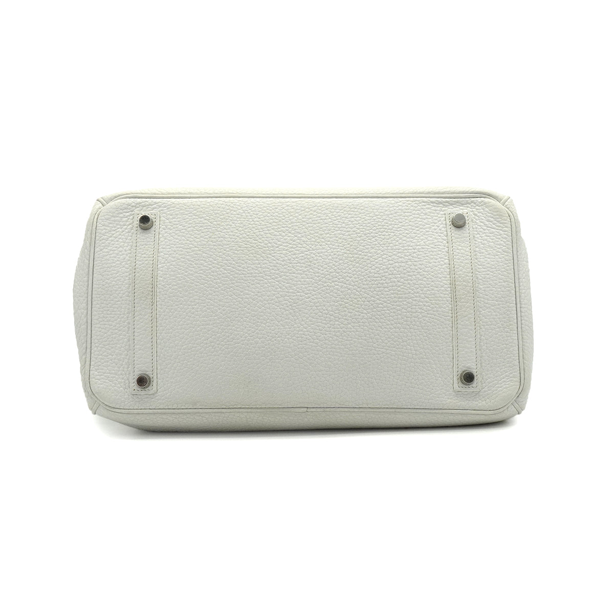 HERMES BIRKIN 35 WHITE TAURILLON CLEMENCE HAND BAG 2006 SQUARE J PALLADIUM HARDWARE 90338298