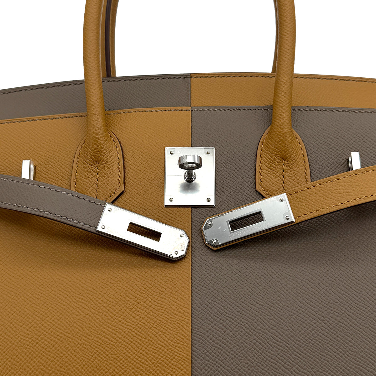 HERMES BIRKIN SELLIER CASAQUE 30 ETOUPE SESAME BLUE INDIGO EPSOM HAND BAG 2021 Z STAMP PALLADIUM HARDWARE 90314763