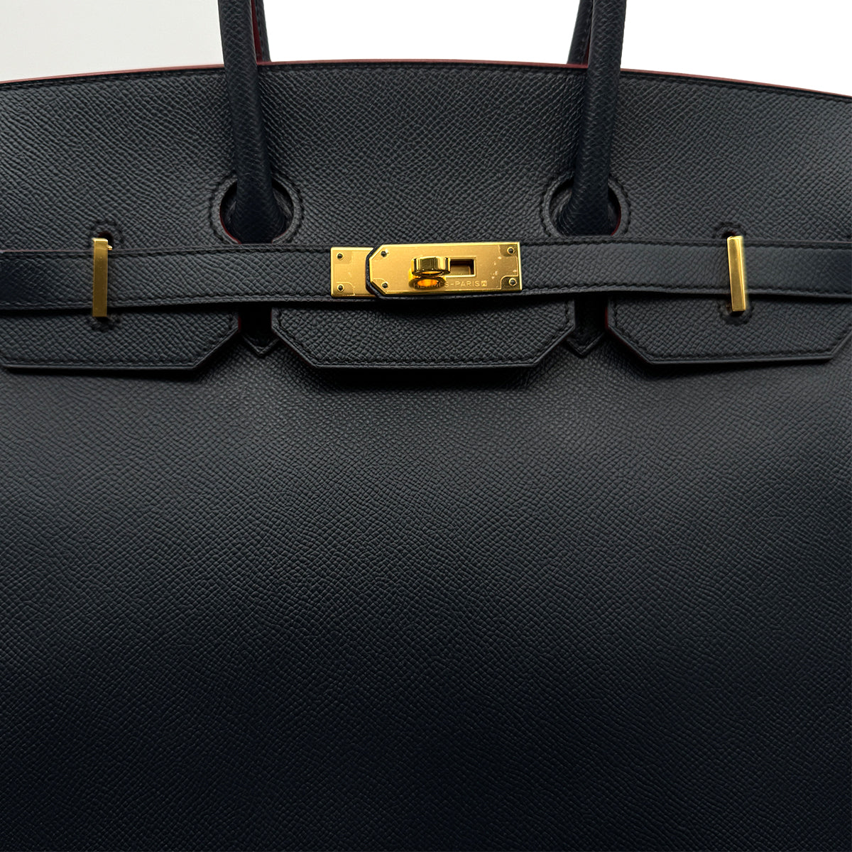 HERMES BIRKIN CONTOUR 35 BULUE INDIGO ROUGE H EPSOM HAND BAG 2016 X STAMP GOLD HARDWARE 90316989