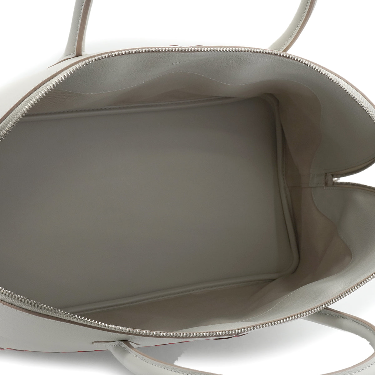 HERMES BOLIDE 1923 BASEBALL 45 GRIS PERLE ROUGE CASAQUE EVERCOLOR HAND BAG 2018 C STAMP PALLADIUM HARDWARE 90335571