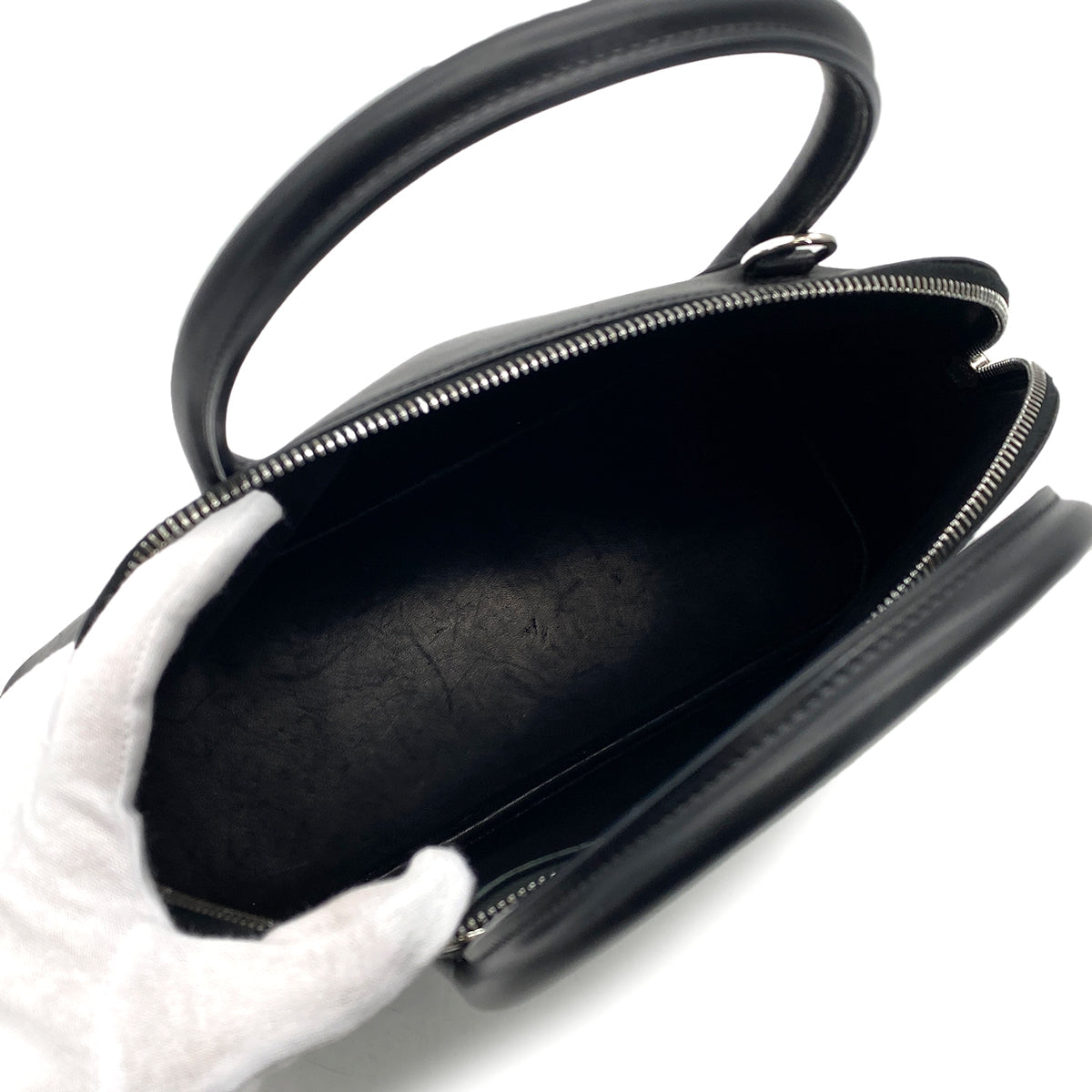 HERMES BOLIDE 31 BLACK BOXCALF HAND SHOULDER BAG 2003 SQUARE G PALLADIUM HARDWARE 90314377