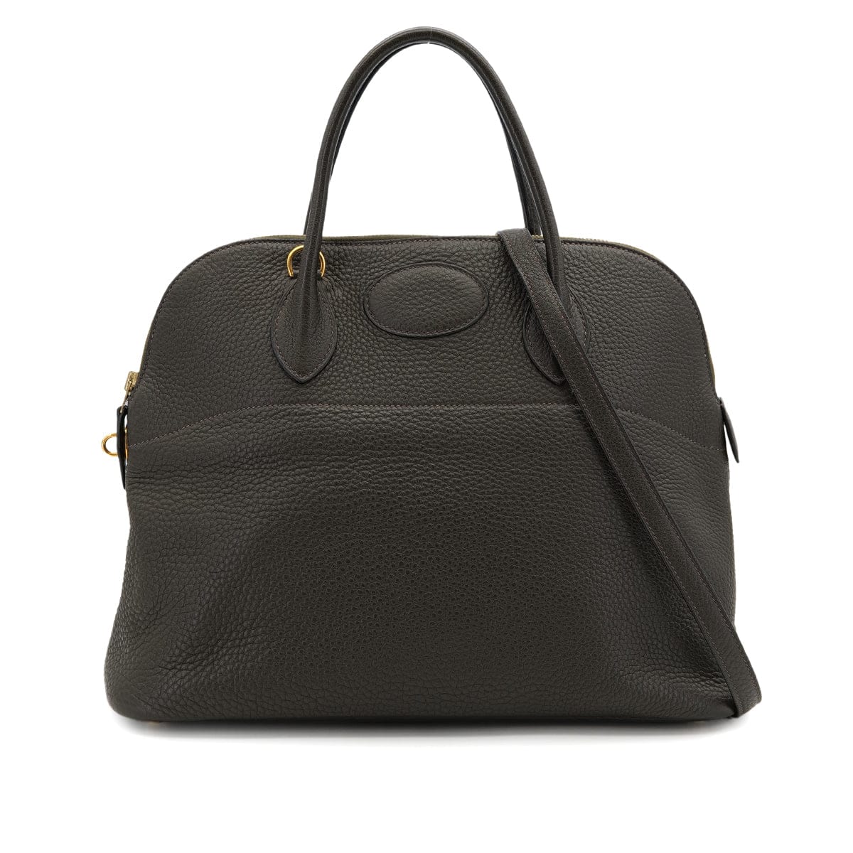 HERMES BOLIDE 35 VERT OLIVE TAURILLON CLEMENCE HAND SHOULDER BAG 2005 SQUARE I GOLD HARDWARE 90325607