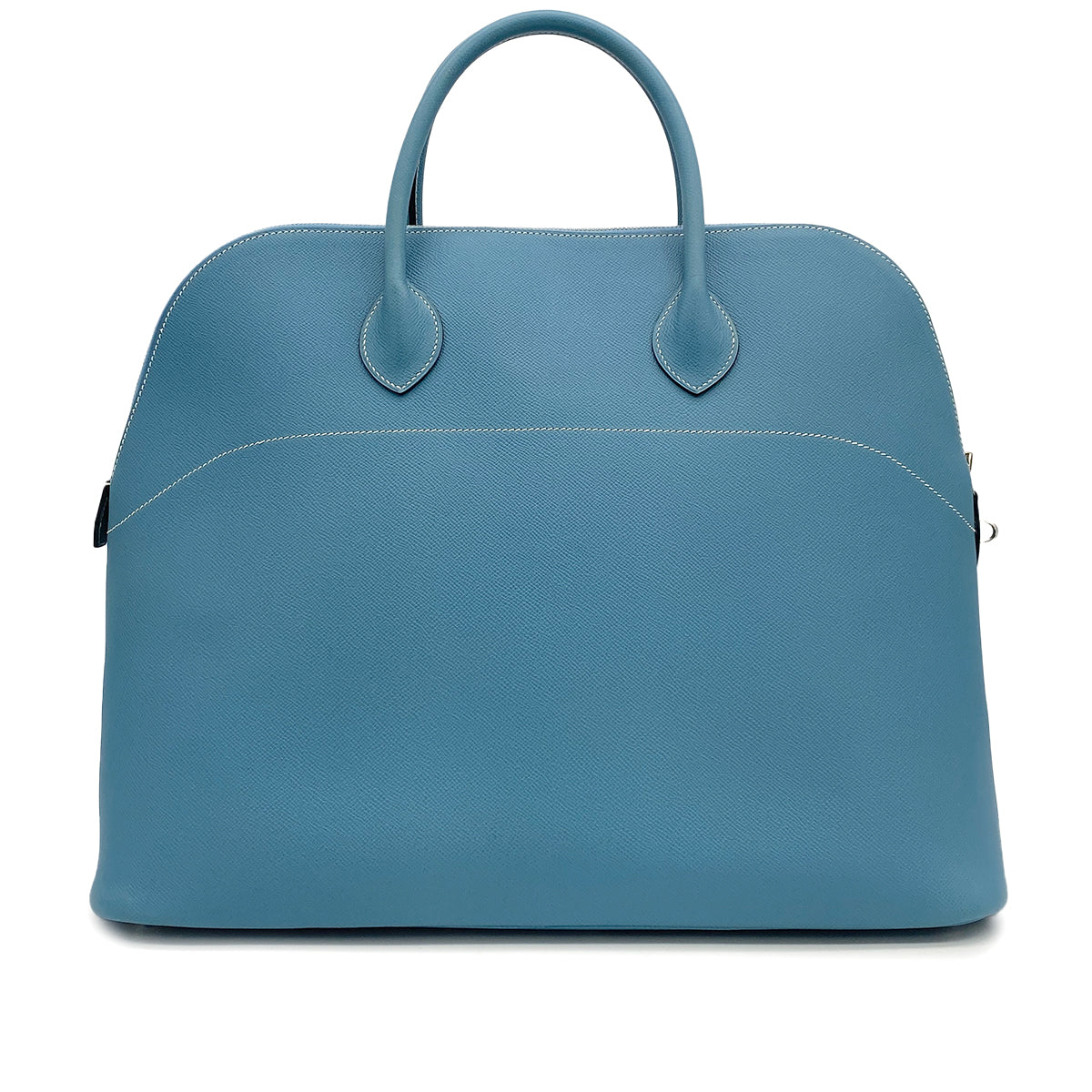 HERMES BOLIDE 45 BLUE JEAN VEAU EPSOM HAND BAG 2007 SQUARE K PALLADIUM HARDWARE 90317857