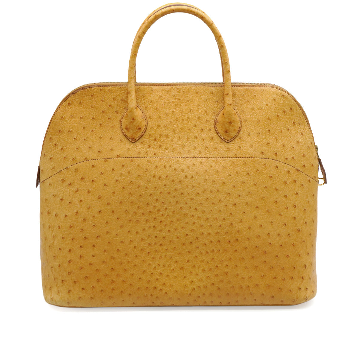 HERMES BOLIDE 45 CHESTNUT OSTRICH HAND BAG 1993 CIRCLE W GOLD HARDWARE 90348208