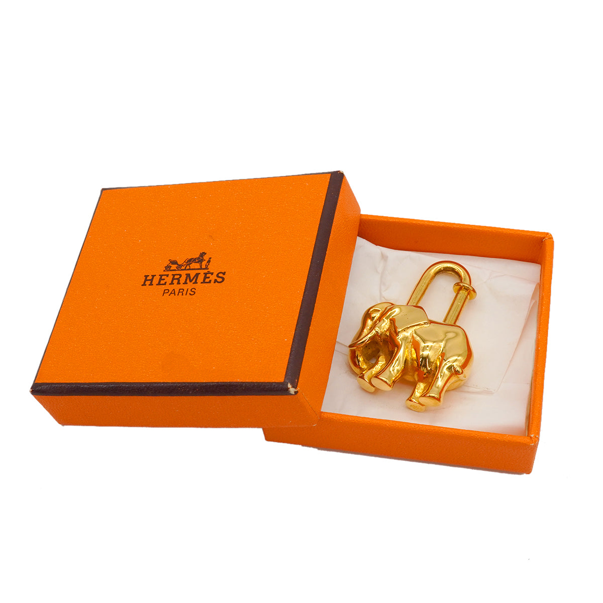 HERMES CADENA CHARM EXOTISME ELEPHANT 1988 GOLD ACCESSORY 90344396